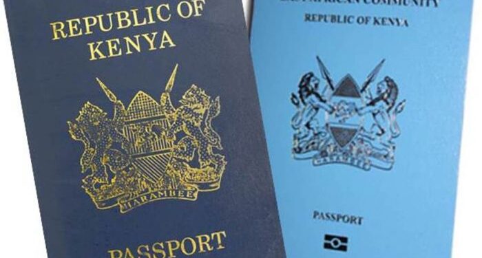 The Kenyan passport and the East African Passport.