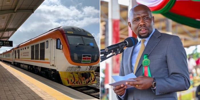 A collage of CS Kipchumba Murkomen and SGR.