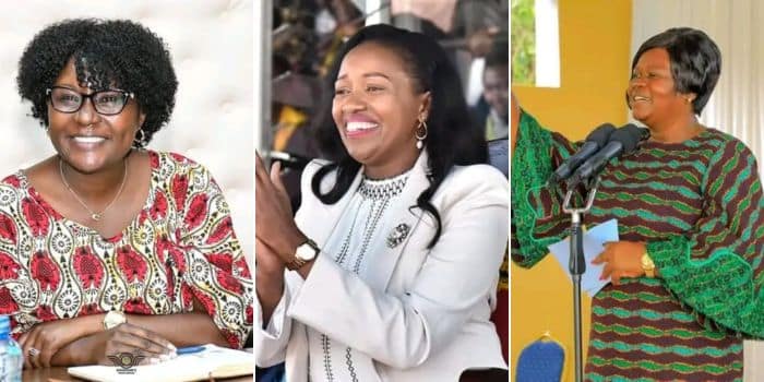 AQ photo collage of governors Ceicily Mbariry of Embu (left) Susan Kihika (center) and Gladys Wanga of Hima Bay.