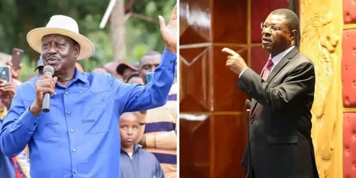 Former Prime Minister Raila Odinga (left) and Speaker Moses Wetangula.
