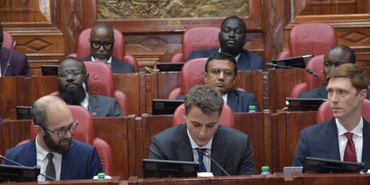 Worldcoin executives appear before an ad Hoc Commitee in parliament during the Worldcoin registration probe on September 6, 2023.