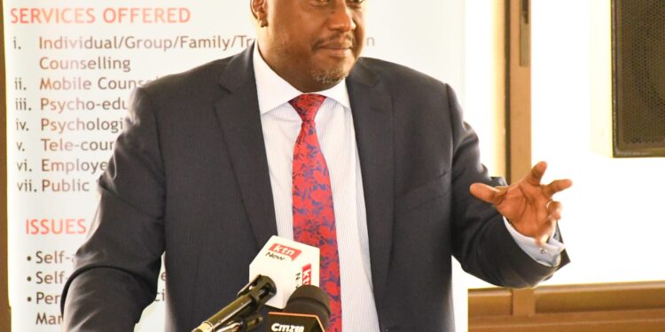 Public Service PS Amos Gathecha speaking during the opening ceremony of Public Service Counsellors workshop on September 18. PHOTO-Amos
