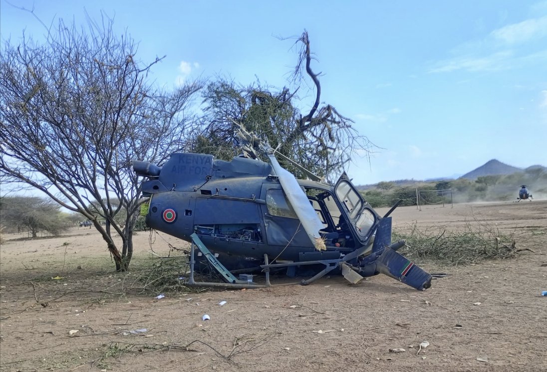 A photo of acrashed KDF chopper.
