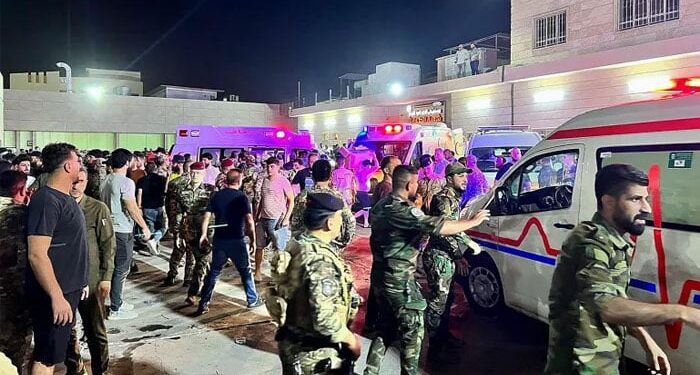 An Image of Defence trying to save people in Nineveh, outside of the Al Hathaim Hall. PHOTO/Courtesy