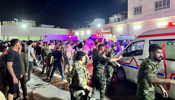 An Image of Defence trying to save people in Nineveh, outside of the Al Hathaim Hall. PHOTO/Courtesy