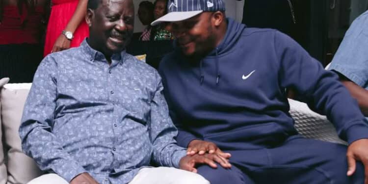 Raila Odinga and Jalang'o sharing a moment