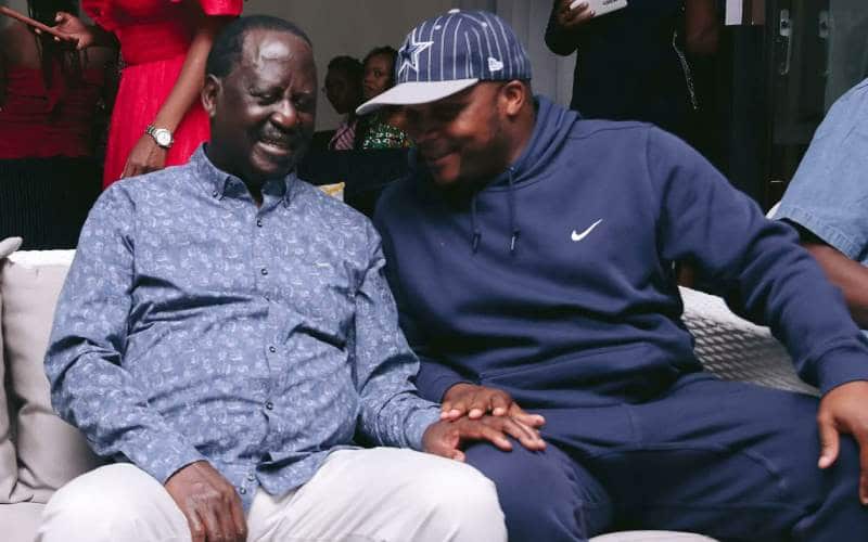 Raila Odinga and Jalang'o sharing a moment