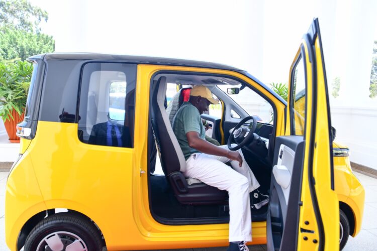 President Ruto in an electric car ahead of the Africa Climate Summit on September 4, 2023 PHOTO-William Ruto