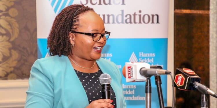 Council of Governors Chairperson Anne Waiguru during the launch of the Badilico App.