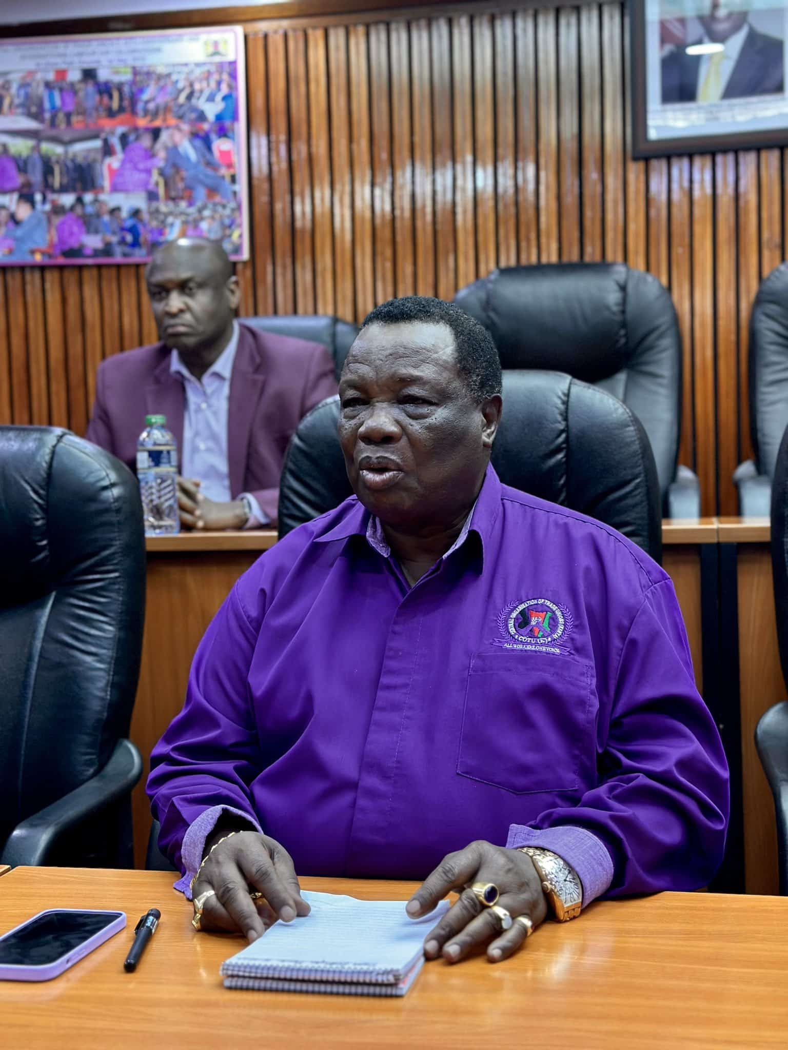 COTU Secretary General Francis Atwoli addresses a past meeting.