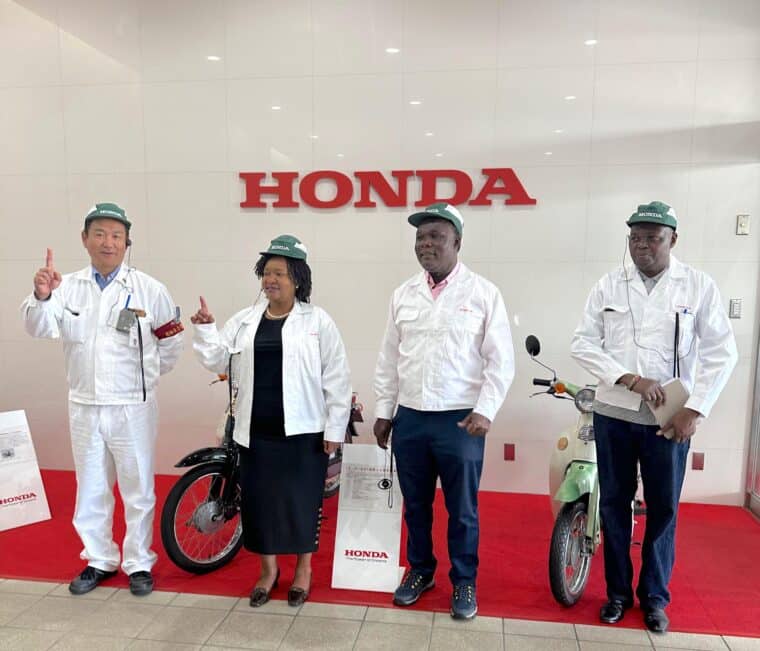 Kenya Trade CS Rebecca Miano (second from left) during a visit to Honda Automative Company in Japan.