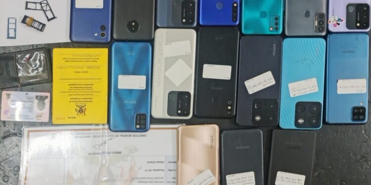 Photo of mobile phones recovered by DCI. PHOTO/DCI.