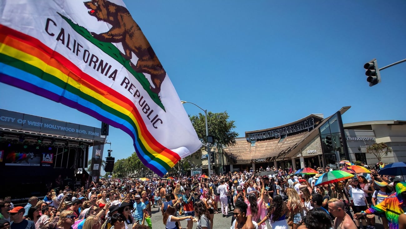 A Californian Flag branded with the LGBTQ Flag PHOTO/Courtesy