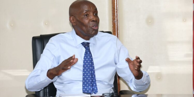 Education Cabinet Secretary speaks during his meeting BBW MD Volker Falchi in his Jogoo House office on October 12, 2023.