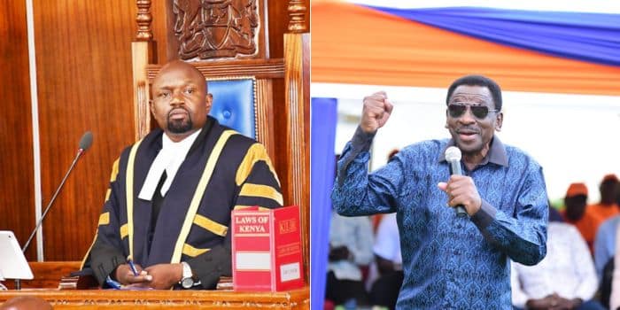 A photo collage of Siaya Governor James Orengo (left) and Siaya County Assembly Speaker George Okode presiding over a past sitting.