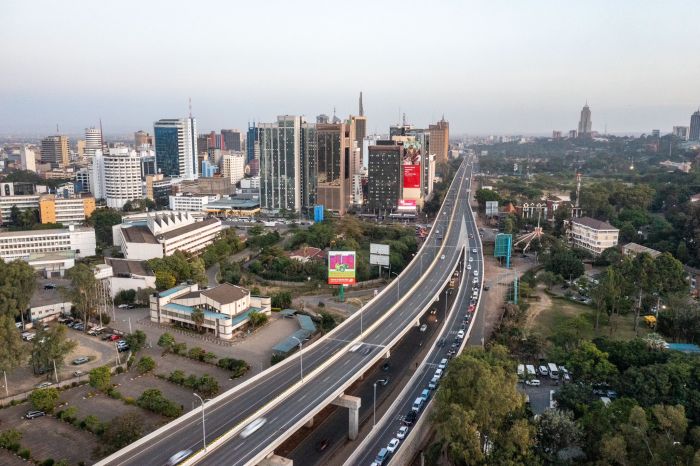 An aerial view of the Nairobi Expressway. PHOTO/Moja Expressway