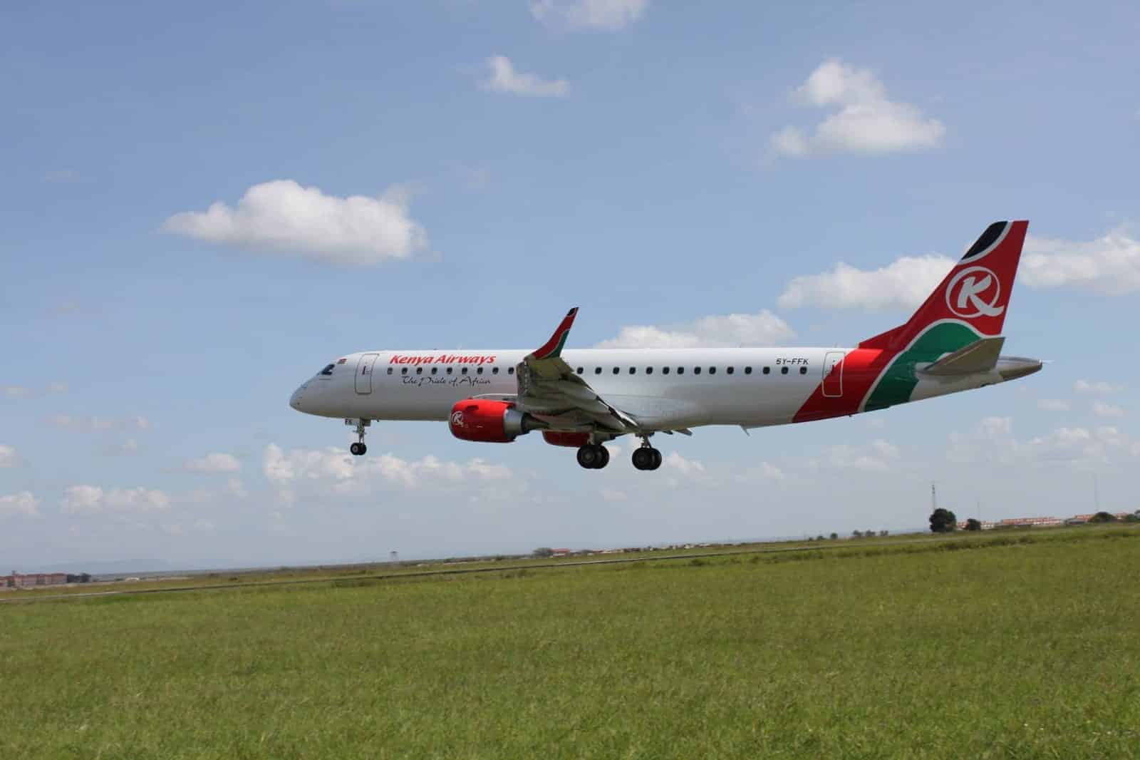 A Kenya Airways aircraft at the Wilson Airport in Nairobi.