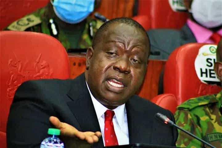 Former Interior Cabinet Secretary Fred Matiang'i appears before MPs in a past session.