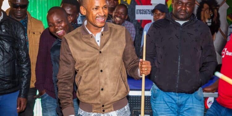Embakasi East Mp Babu Owino Playing Pool Table Game With Residents.