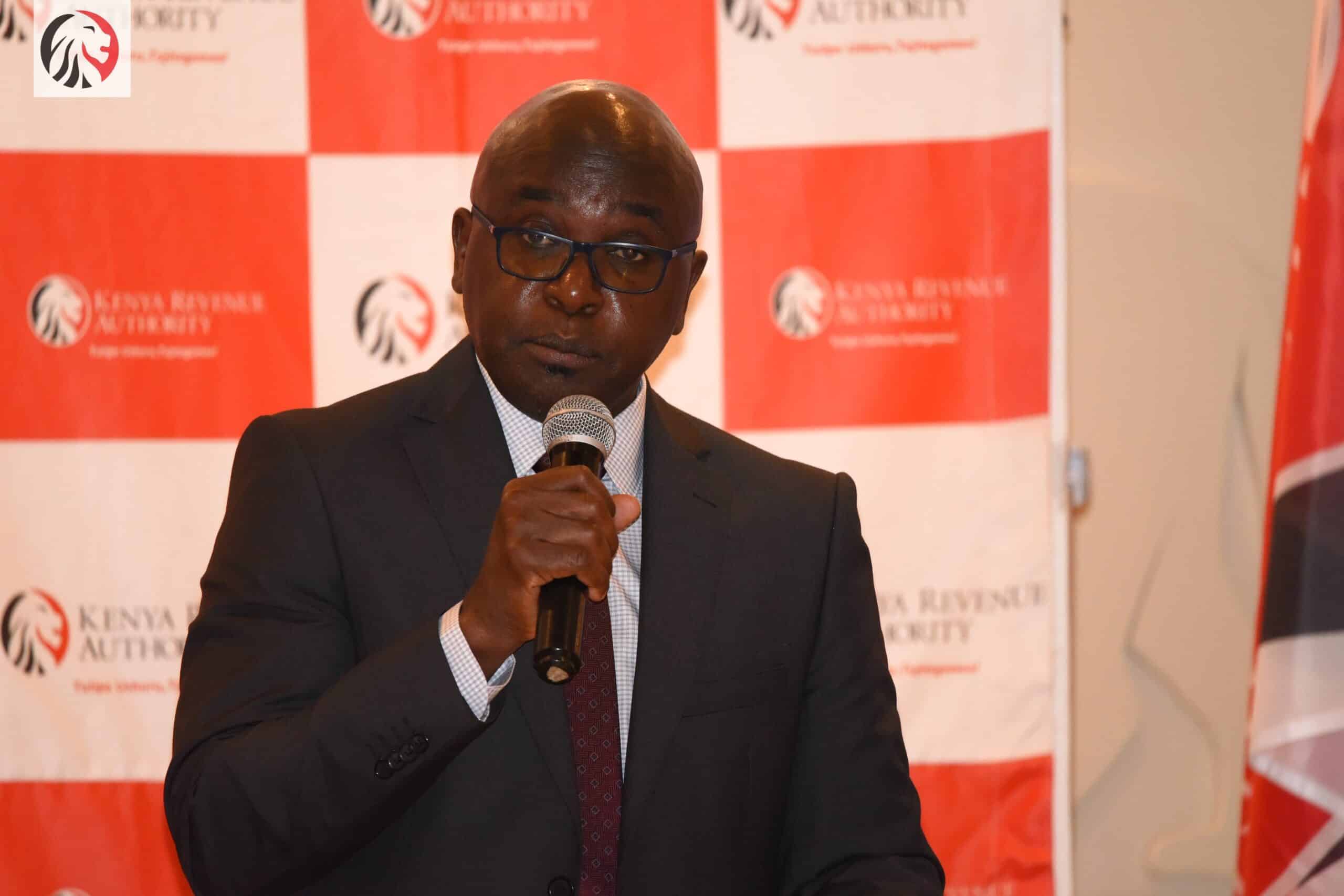 KRA Commisioner General Humphrey Wattanga speaks during a past function.