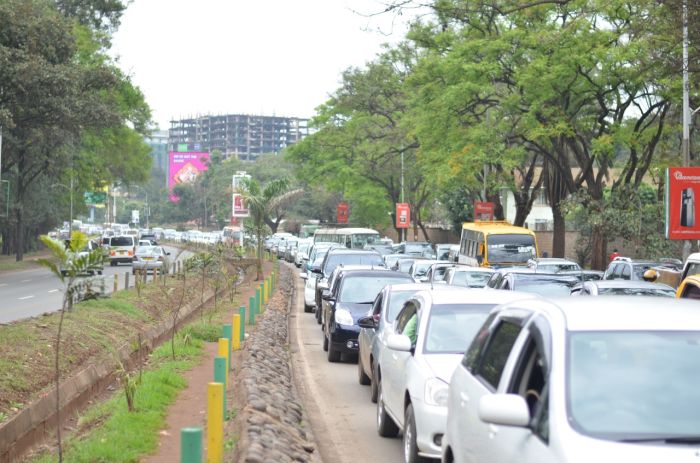Motorists on a Rush- Hour Traffic Jam Along Busy Uhuru Highway in Nairobi.