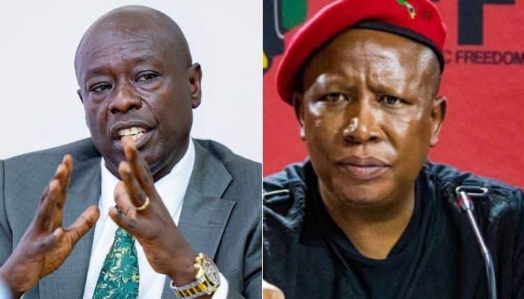 A collage of DP Rigathi Gachagua with EFF party leader Julius Malema. PHOTO/ Courtesy.