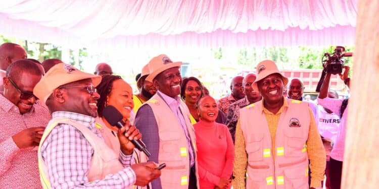 President William Ruto during a tour in Kirinyaga. PHOTO/PCS.