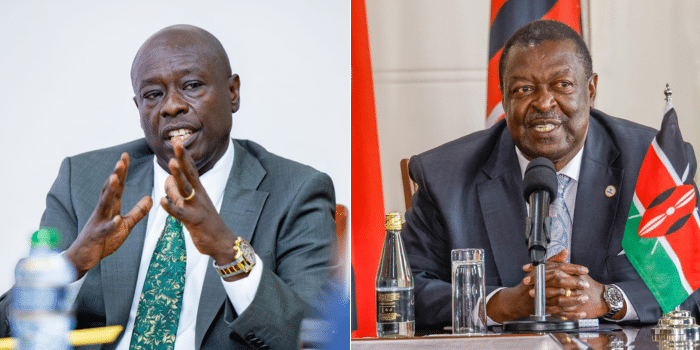 A collage of DP Rigathi Gachagua and PCS Musalia Mudavadi.
