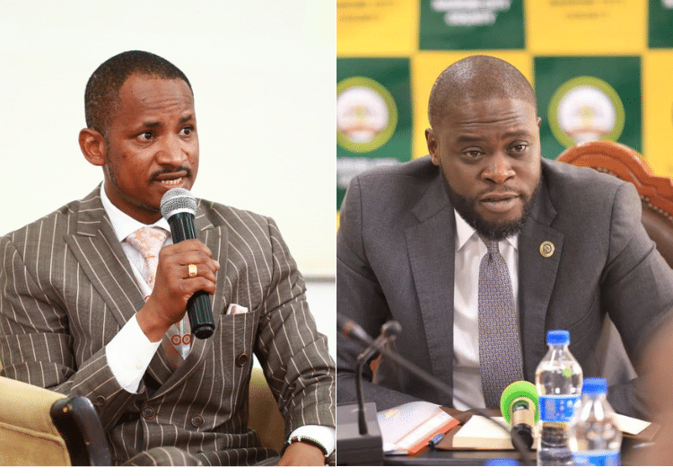 A collage of Embakasi East MP Babu Owino (left) and Nairobi Governor Johson Sakaja. PHOTO/Courtesy.