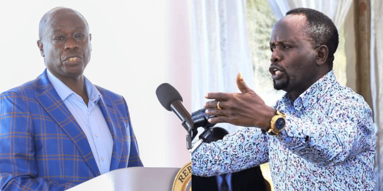 A collage of DP Rigathi Gachagua (left) with Trans Nzoia Governor George Natembeya.