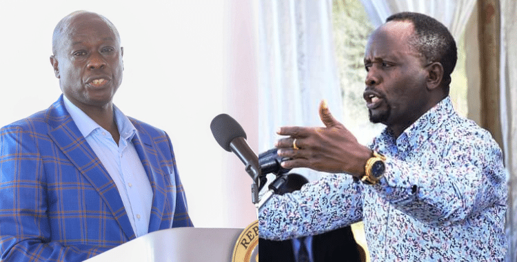 A collage of DP Rigathi Gachagua (left) with Trans Nzoia Governor George Natembeya.