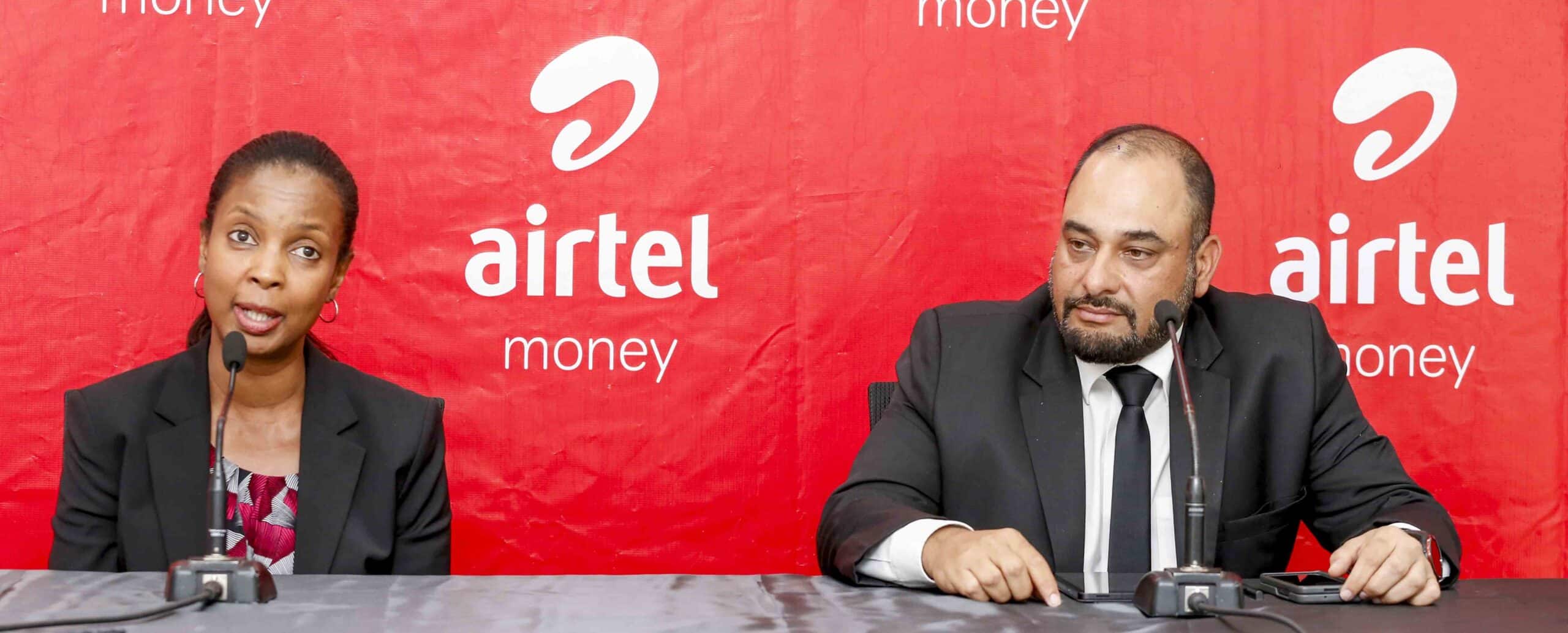 LEFT: Airtel Money Managing Director, Ms. Anne Kinuthia Otieno accompanied by Airtel Kenya Managing Director Mr. Ashish Malhotra during the launch of the new ‘Rudishiwa Transaction Fee Campaign’ in Nairobi on Tuesday.