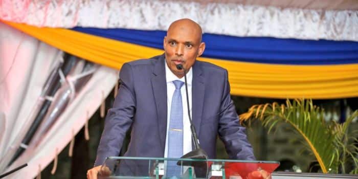DCI Director Mohamed Amin speaks during a f8nction on December 1, 2023.