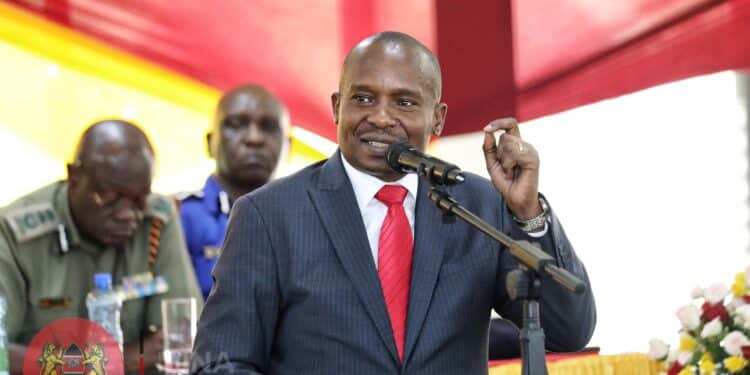 Interior CS Kithure Kinndiki during the 5th NPS and KPS Commemaration Service