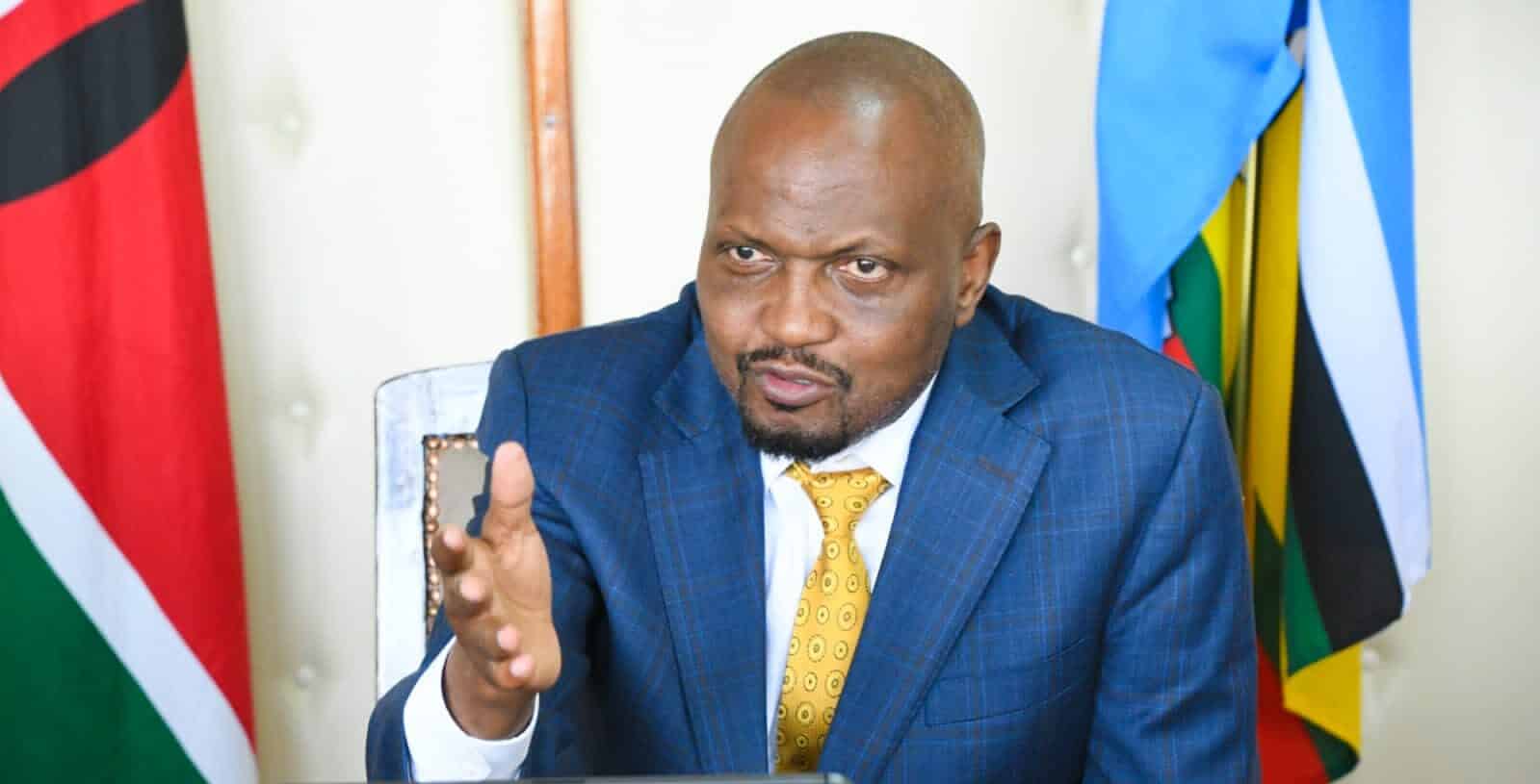 Public Service CS Moses Kuria during the meeting with KSG Council Members.