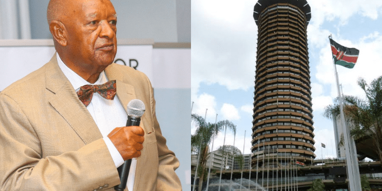 A collage of architect David Mutiso and KICC Towers.