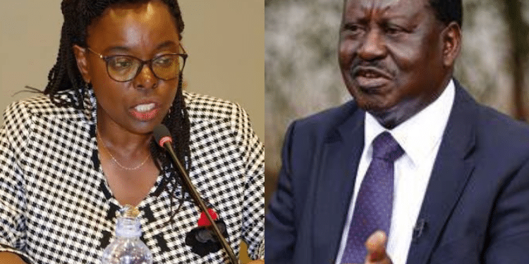 Former Prime Minister Raila Odinga With Controller Of Budget Margaret Nyakango