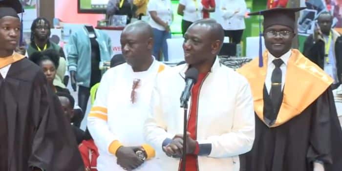 President William Ruto speaks during the presentation of certificates to graduates of the Arizona University program on December 9, 2023.