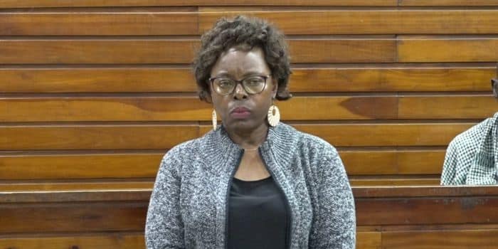 Controller of Budget Margret Nyakang'o appears in court during her arraignment on December 5, 2023.