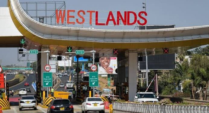 A view of Nairobi Expressway Westlands Toll Station.