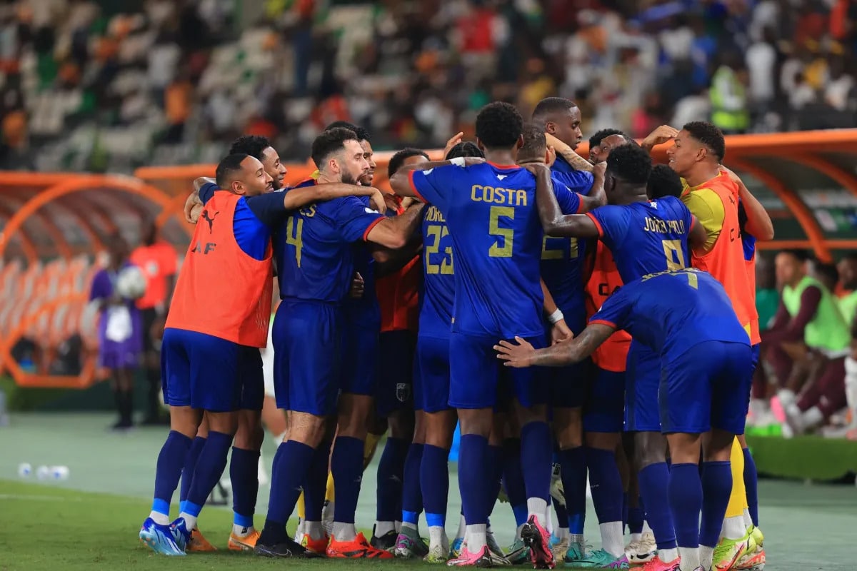Cape Verde players celebrating their victory over Ghana Black Stars at AFCON 2023.