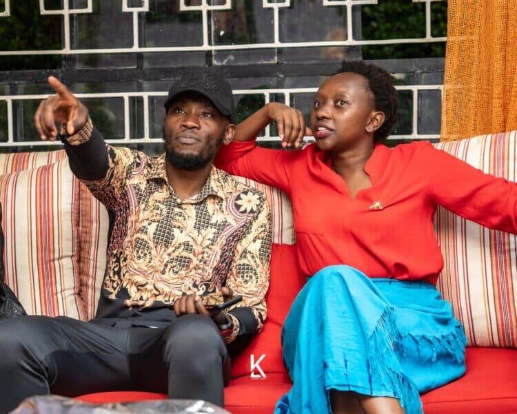 Charlene Ruto with Daddy Owen during her visit to the artists rural home in Kakaemega.