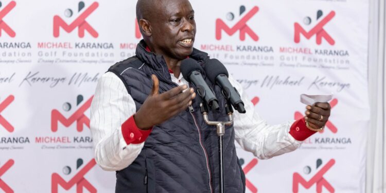 DP Rigathi Gachagua at Kiambu Golf Club on Saturday night during a thanksgiving ceremony for golf champion Michael Karanga.