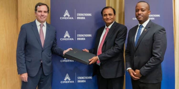 Devki Group Chair Narendra Naval s during the acquisition of Cimerwa Cement Company. PHOTO/NCCL.