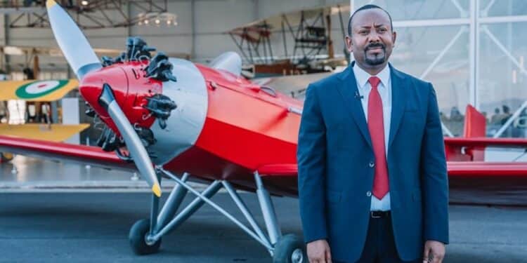 Ethiopia Prime Minister Abiy Ahmed poses for a photo with Tsehay.