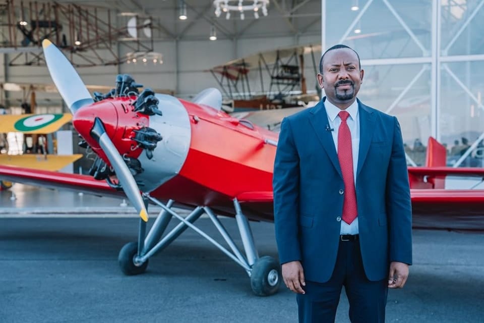 Ethiopia Prime Minister Abiy Ahmed poses for a photo with Tsehay.