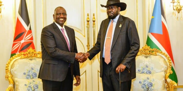 President William Ruto with South Sudan President Salva Kiir
