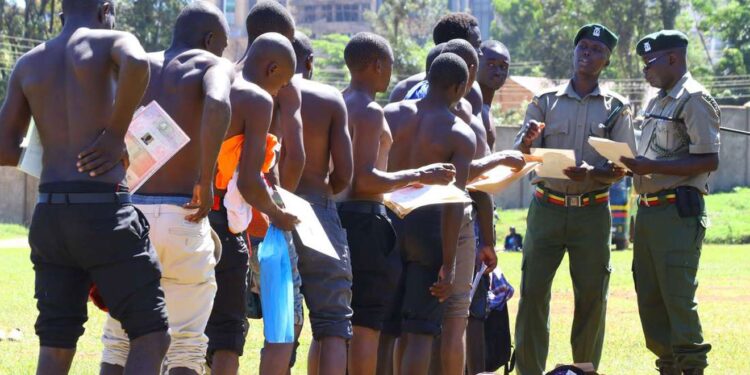 Photo of a past police recruitment exircise