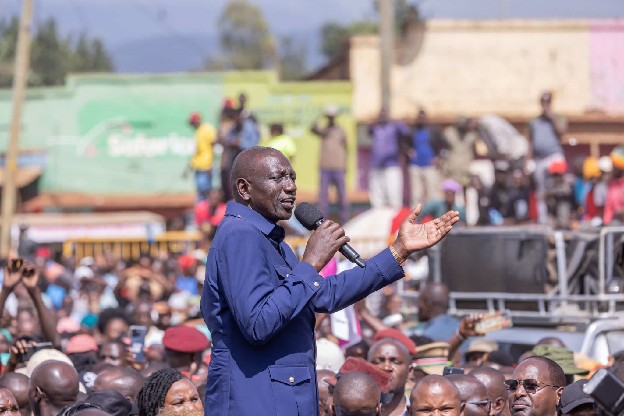 President William Ruto at a previous rally. PHOTO/PCS.
