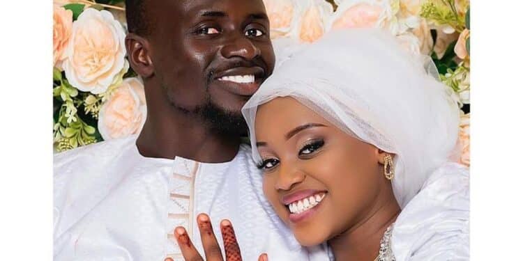 Sadio Mane and his newly wed wife Aisha Tamba.